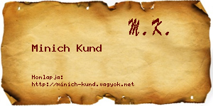 Minich Kund névjegykártya